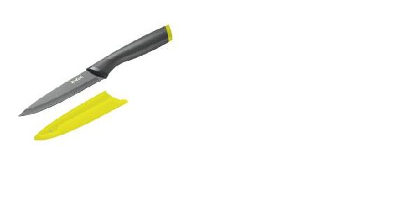 Tefal Fresh Kitchen Coltello Office Con Lama In Acciaio Inox Rivestita In Titanio, 12 Cm, Manico Soft Touch, Grigio - 2