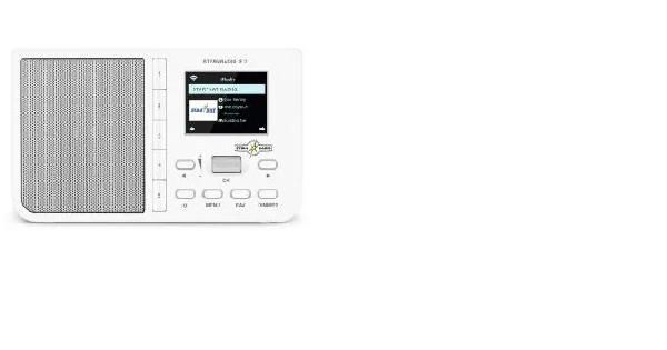 TechniSat STERNRADIO IR 2 - compacte internetradio (WLAN, verwisselbare batterij, kleurendisplay, instelbare snelkeuzetoetsen, slaapradiozender, wekker, slaaptimer, snooze, AUX, app-bediening) wit