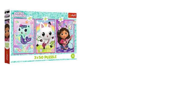 Poznajcie Gabby i kotki 3x50 elementów, Puzzle - cena i opinie - OleOle!